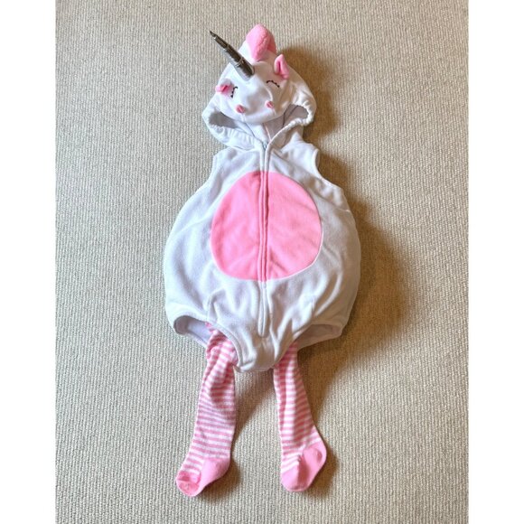Carters Baby Unicorn 6-9 Month Plush Fleece Cozy Halloween Costume Pink White - Picture 1 of 4